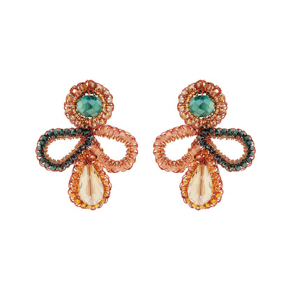 Brinco de Crochê Libélula Laranja Mystic Forest
