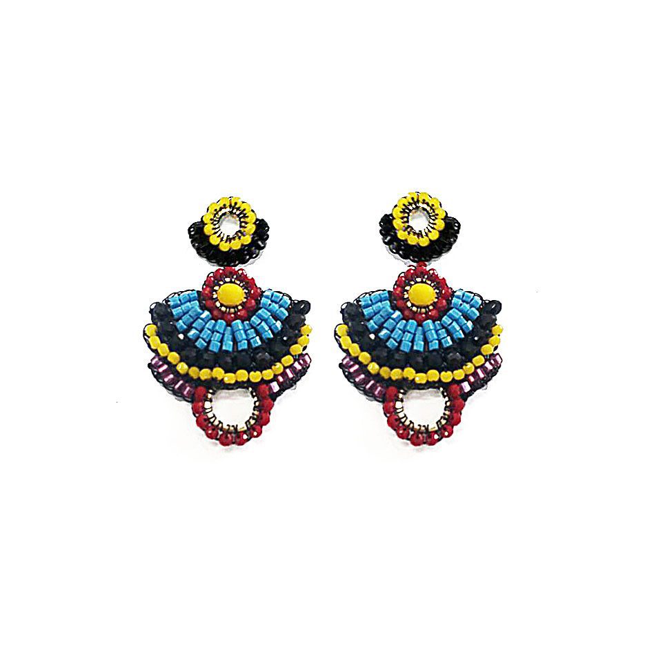 Brinco de Crochê Multicolor Delicado