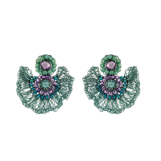 Brinco Lia Mini Lilás e Verde