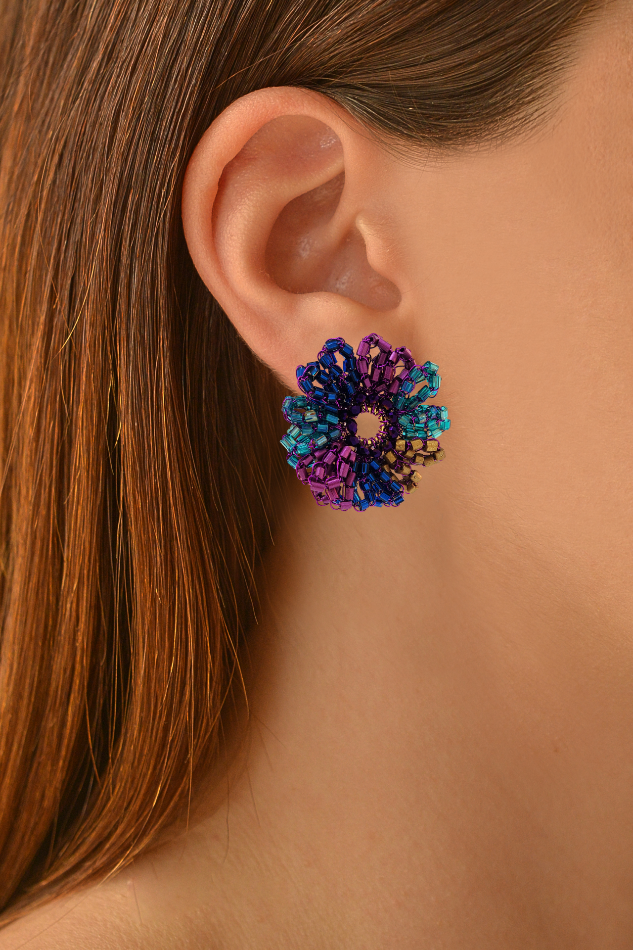 Brinco de Crochê Flor Amazon