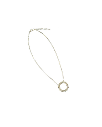 Colar de Crochê Esfera Prata Transparente