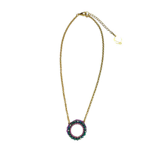 Colar de Crochê Ellie Verde e Roxo Sale