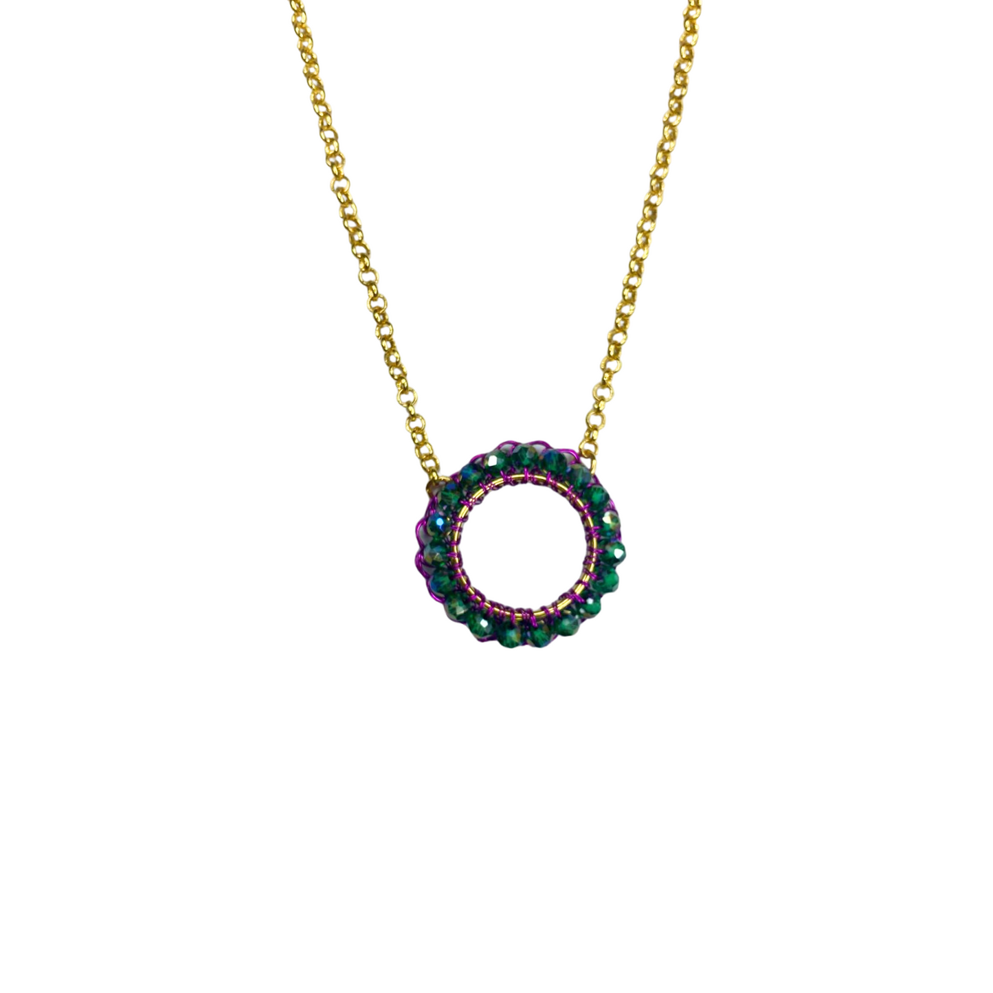 Colar de Crochê Ellie Verde e Roxo Sale