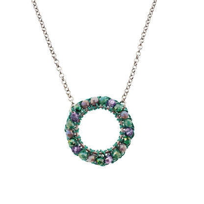 Colar Ellie Aurora Lilás e Verde Sale