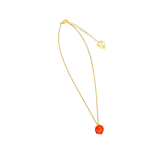 Colar de Crochê Flor Mini Laranja Sale