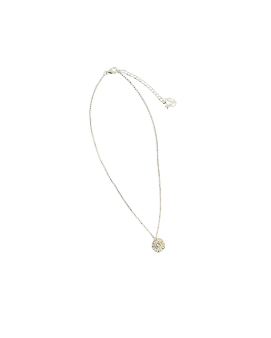 Colar de Crochê Flor Mini Prata Transparente