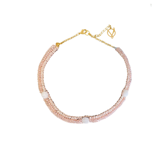 Colar de Crochê Choker Rosé Sale