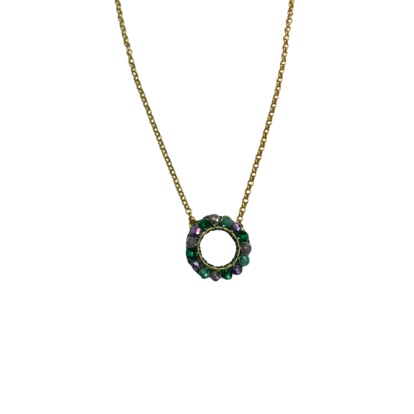 Colar de Crochê Ellie Mini Aurora Lilás e Verde Sale