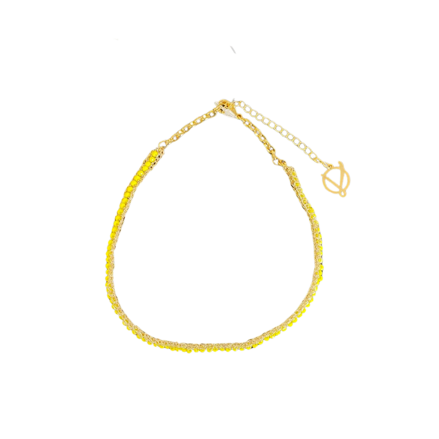 Colar de Crochê Choker Amarelo Sale