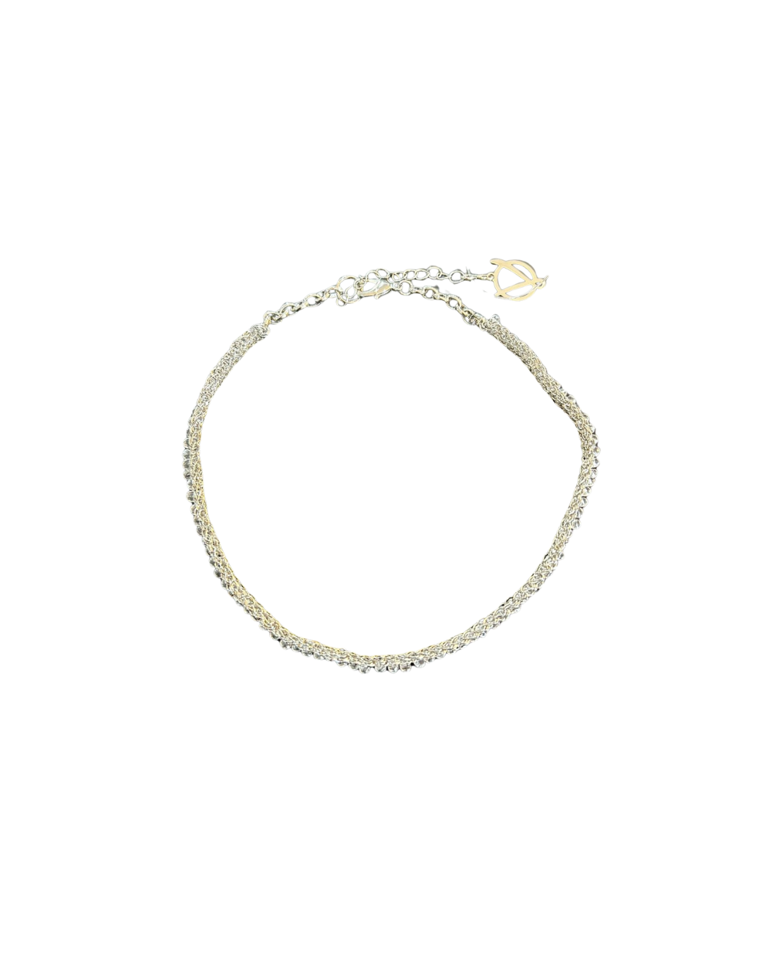 Colar de Crochê Choker Prata Transparente