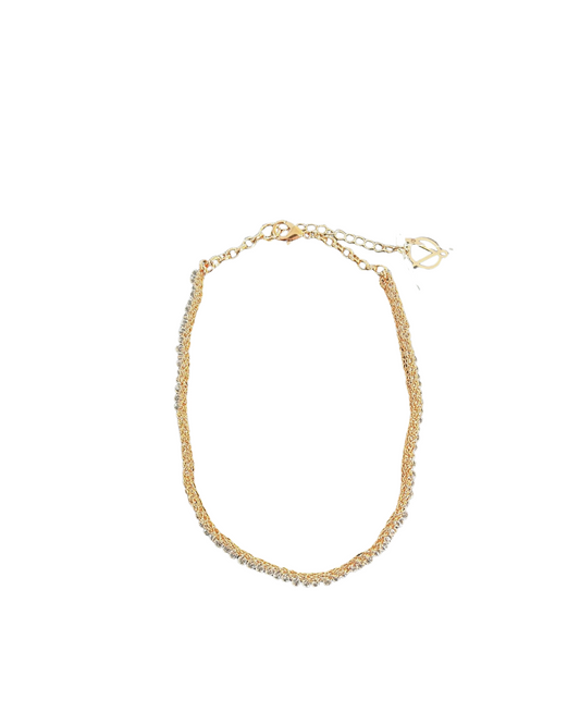 Colar de Crochê Choker Rosa Transparente