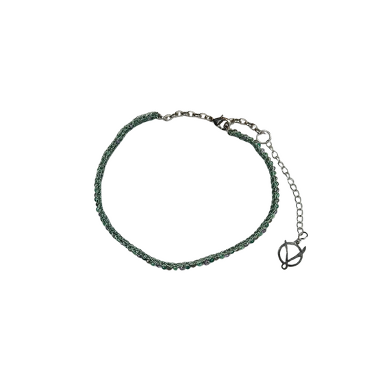 Colar de Crochê Choker Verde e Lilás Sale