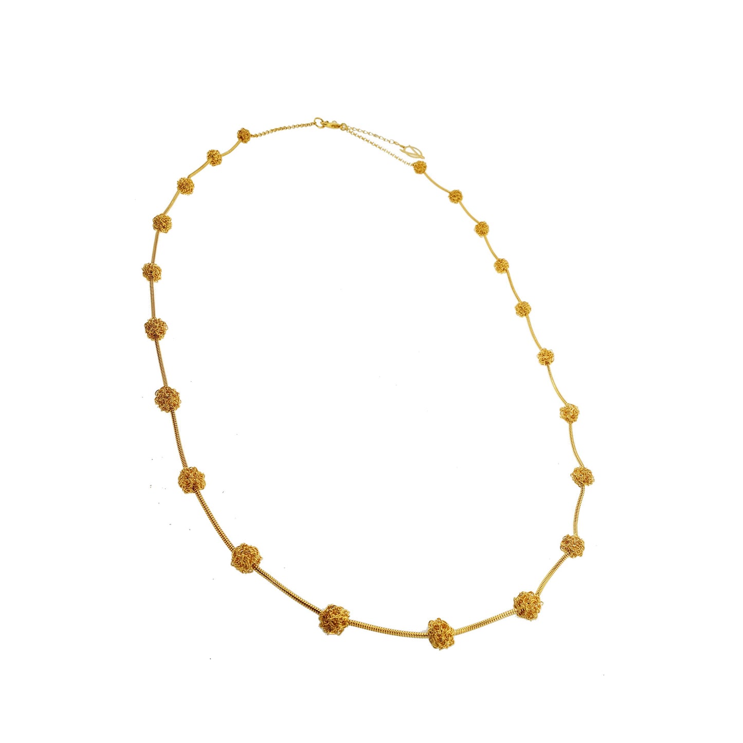 Colar de Crochê Long Details Dourado