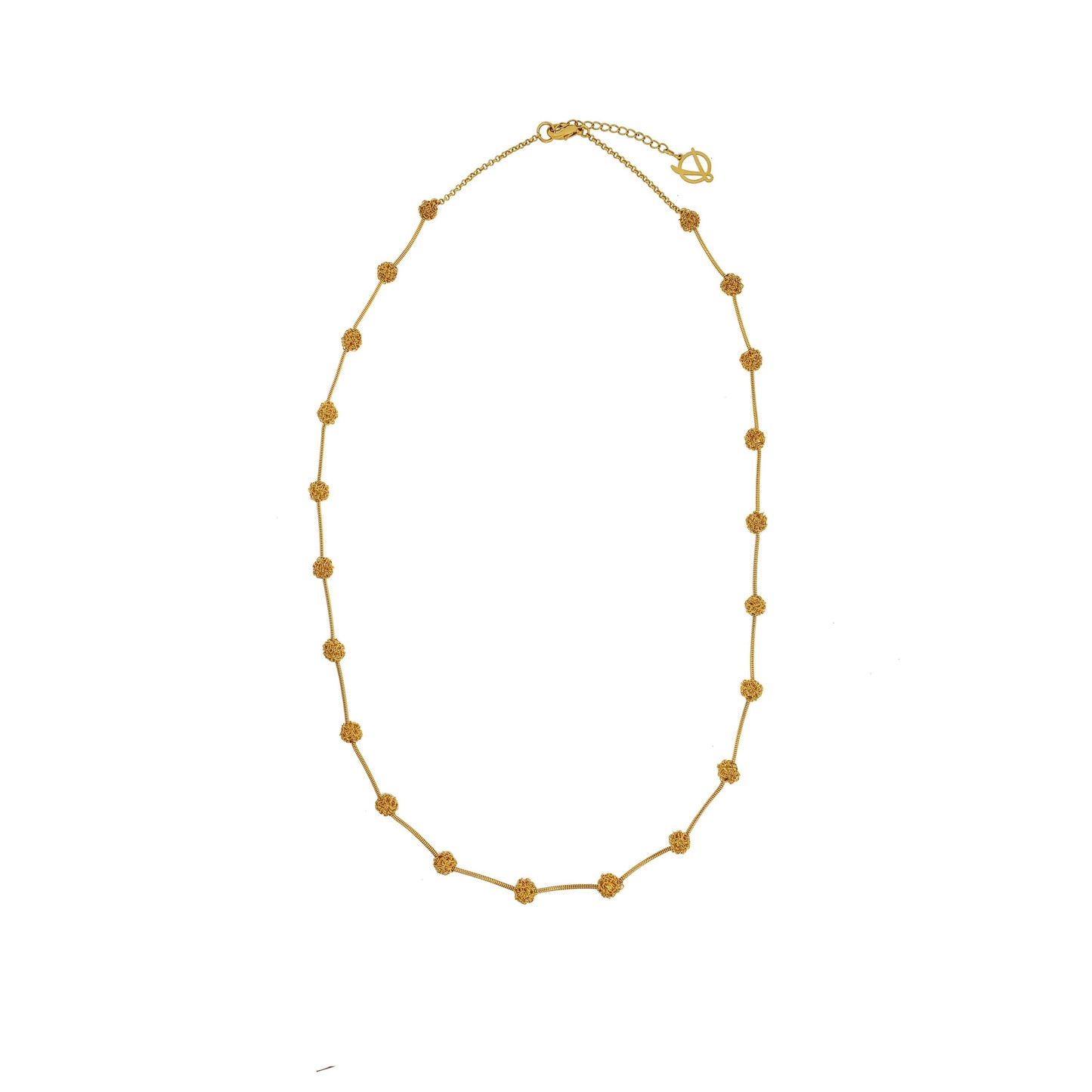 Colar de Crochê Long Details Dourado