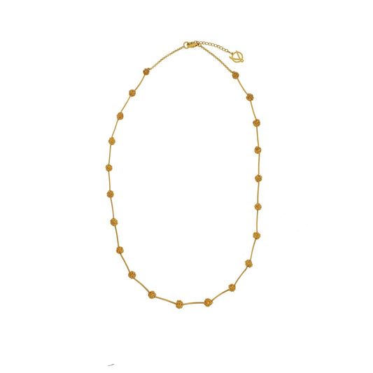 Colar de Crochê Long Details Dourado