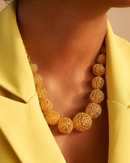 Colar de Crochê Dourado Delux