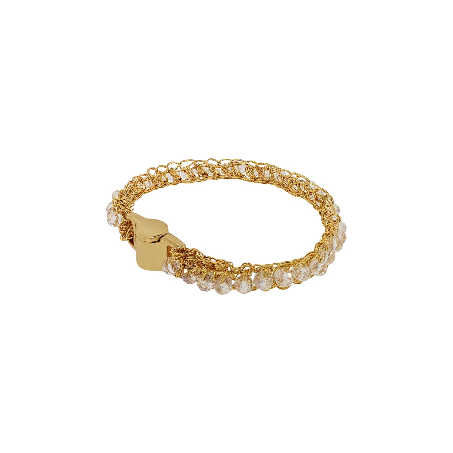 Bracelete de Crochê Narrow Cristal Transparente