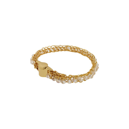 Bracelete de Crochê Narrow Cristal Transparente