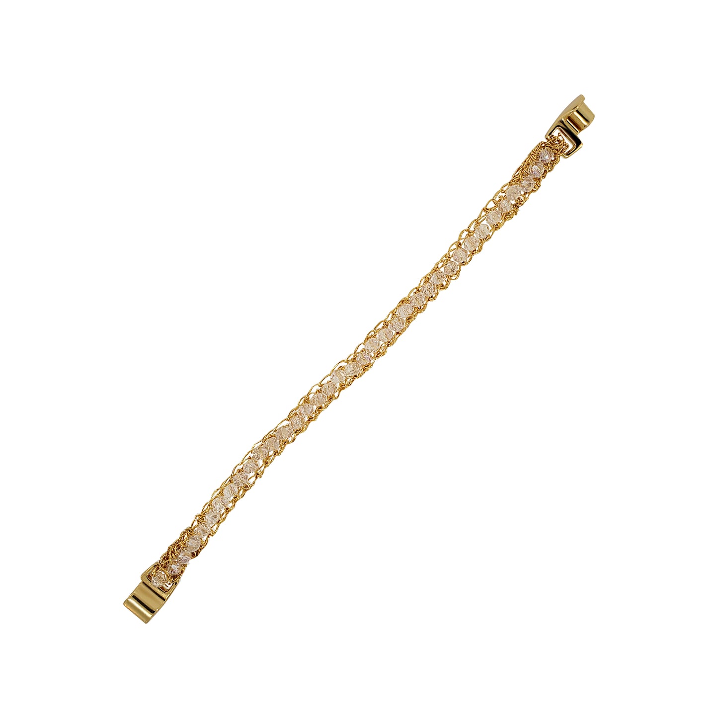 Bracelete de Crochê Narrow Cristal Transparente