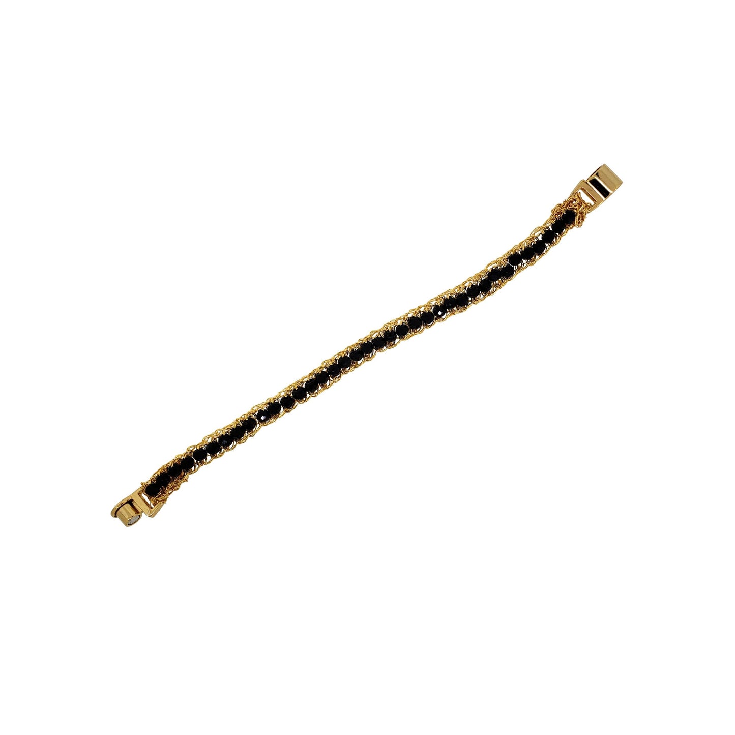 Bracelete de Crochê Narrow Cristal Black