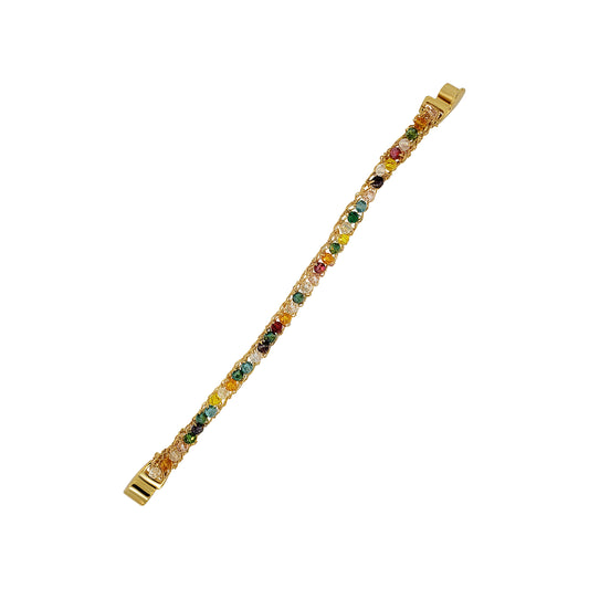 Bracelete de Crochê Narrow Cristal Colorido