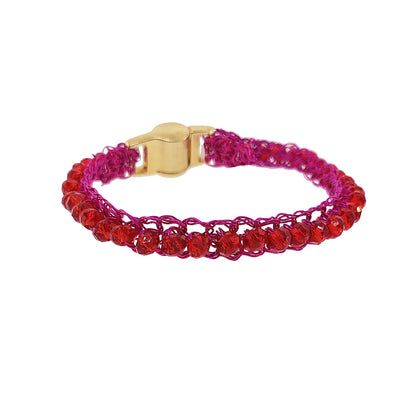 Bracelete de Crochê Narrow Neon Vibe Pink