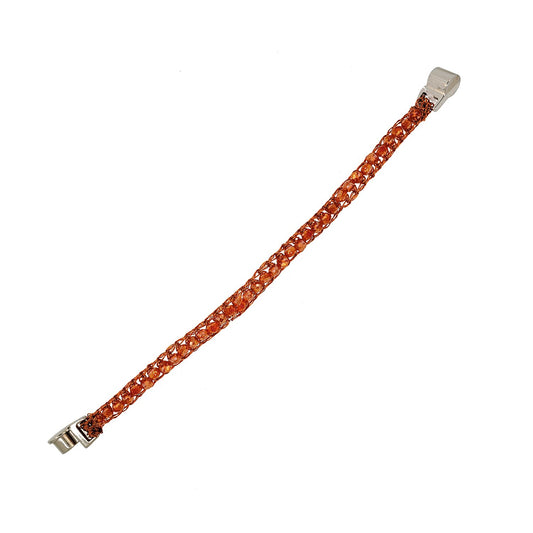 Bracelete de Crochê Narrow Neon Vibe Coral