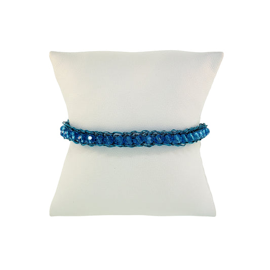 Bracelete de Crochê Molly Blue Eletric Warmth Mix