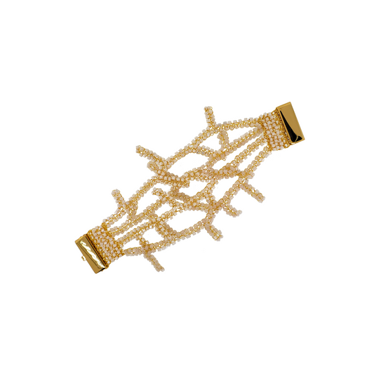 Bracelete de Crochê Raízes Dourado Savage