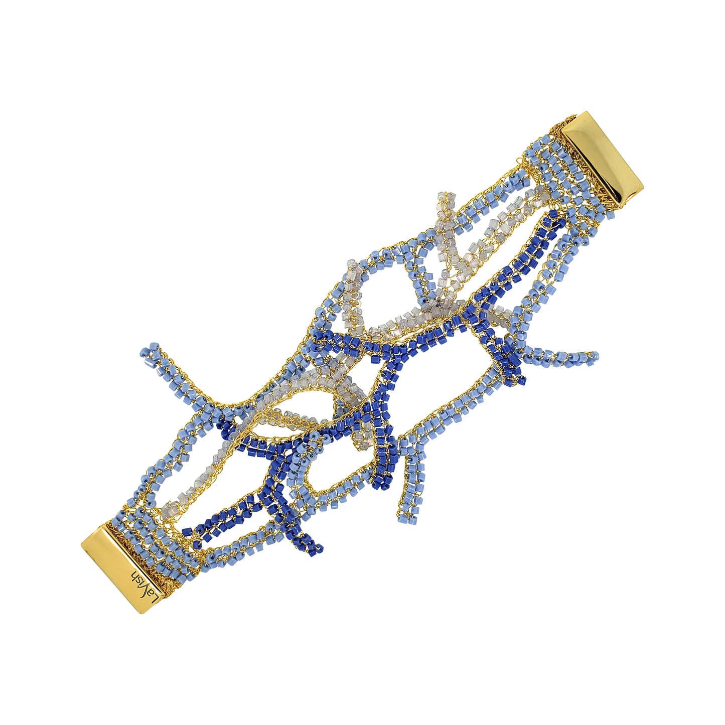 Bracelete de Crochê Coral Sky Blue