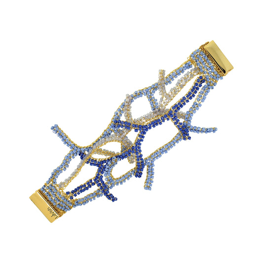 Bracelete de Crochê Coral Sky Blue