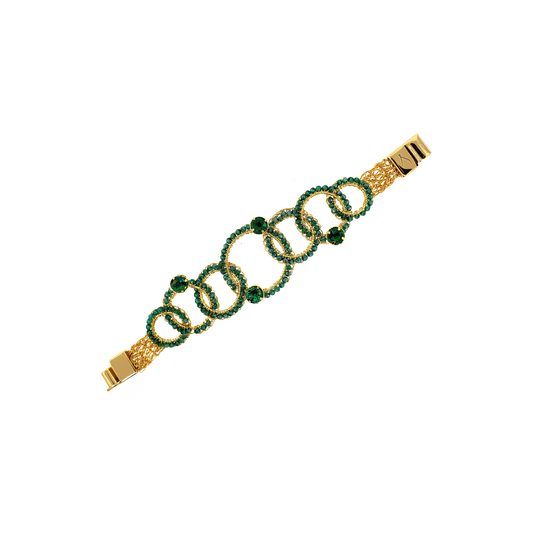 Bracelete Prisma Argolas Vazadas Esmeralda