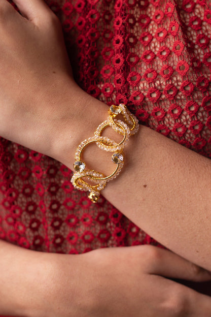 Bracelete Prisma Argolas Vazadas Cristal