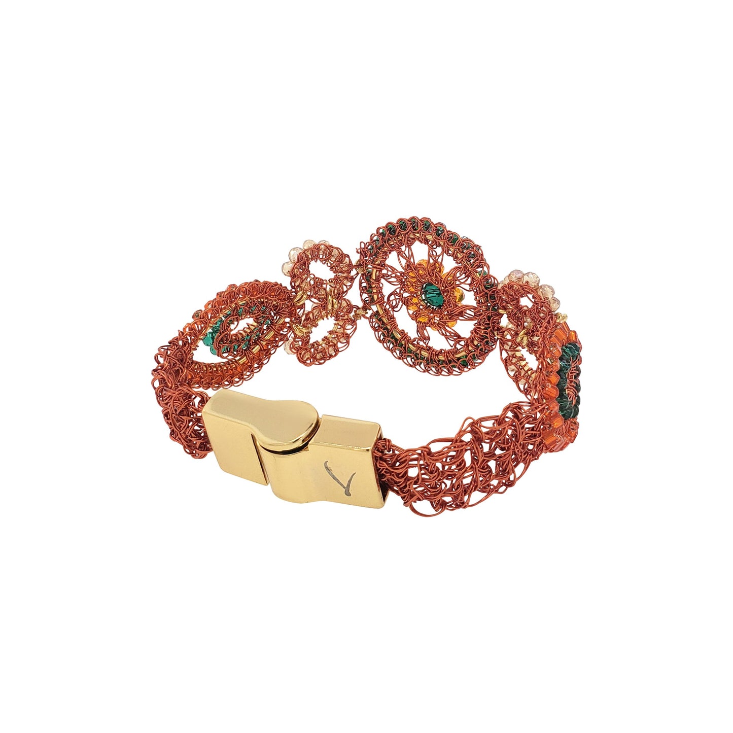 Bracelete de Crochê Embaúba Laranja Mystic Forest