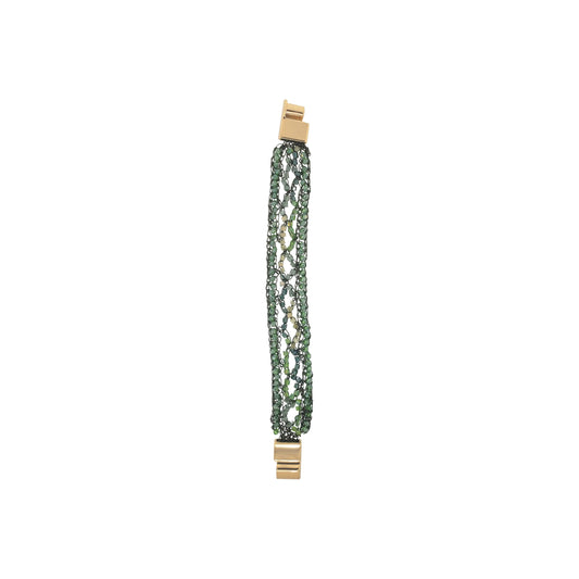 Pulseira de Crochê Veios Verde Mystic Forest