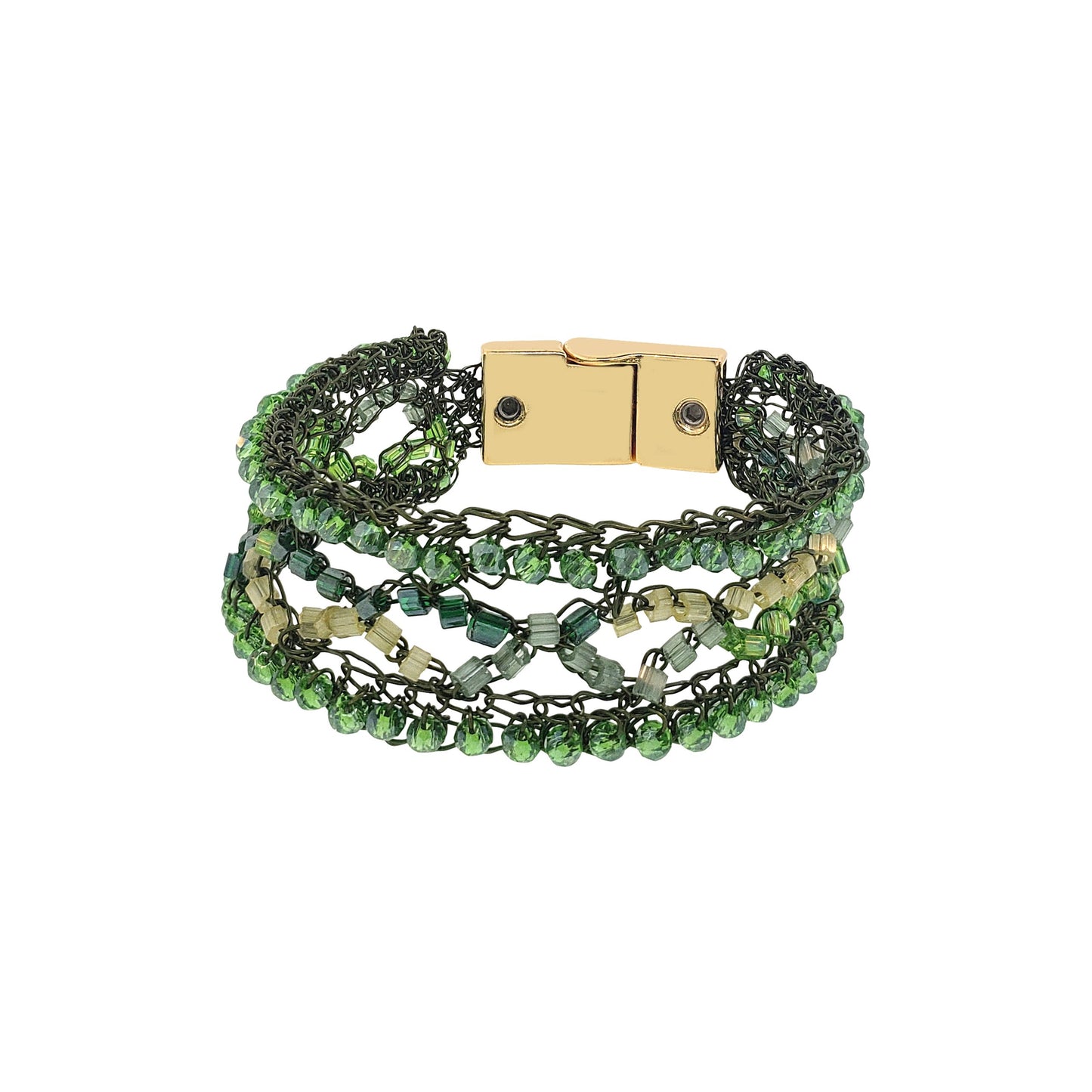 Pulseira de Crochê Veios Verde Mystic Forest