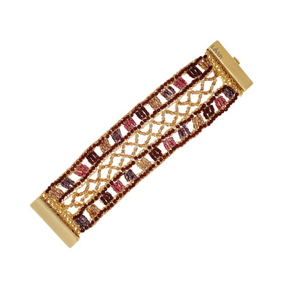Bracelete de Crochê Guaiuvira Vermelho Mystic Forest