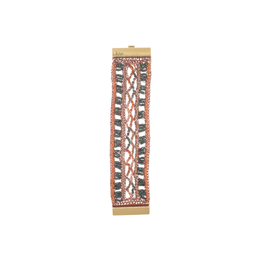 Bracelete de Crochê Guaiuvira Laranja Mystic Forest