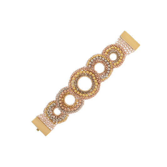Bracelete de Crochê Trio Argolas Trio Gold