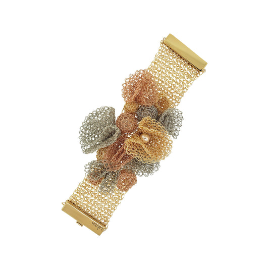 Pulseira de Crochê Reef Maxi Trio Gold Ocean Dreams