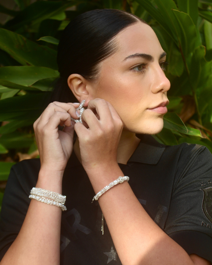 Bracelete de Crochê Ball Hoop Mix White