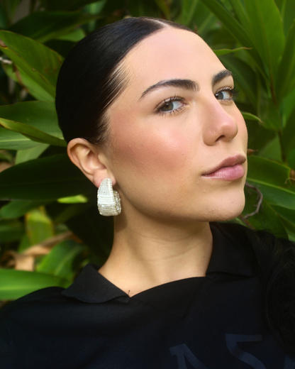 Brinco de Crochê Nyx Hoops Mix White
