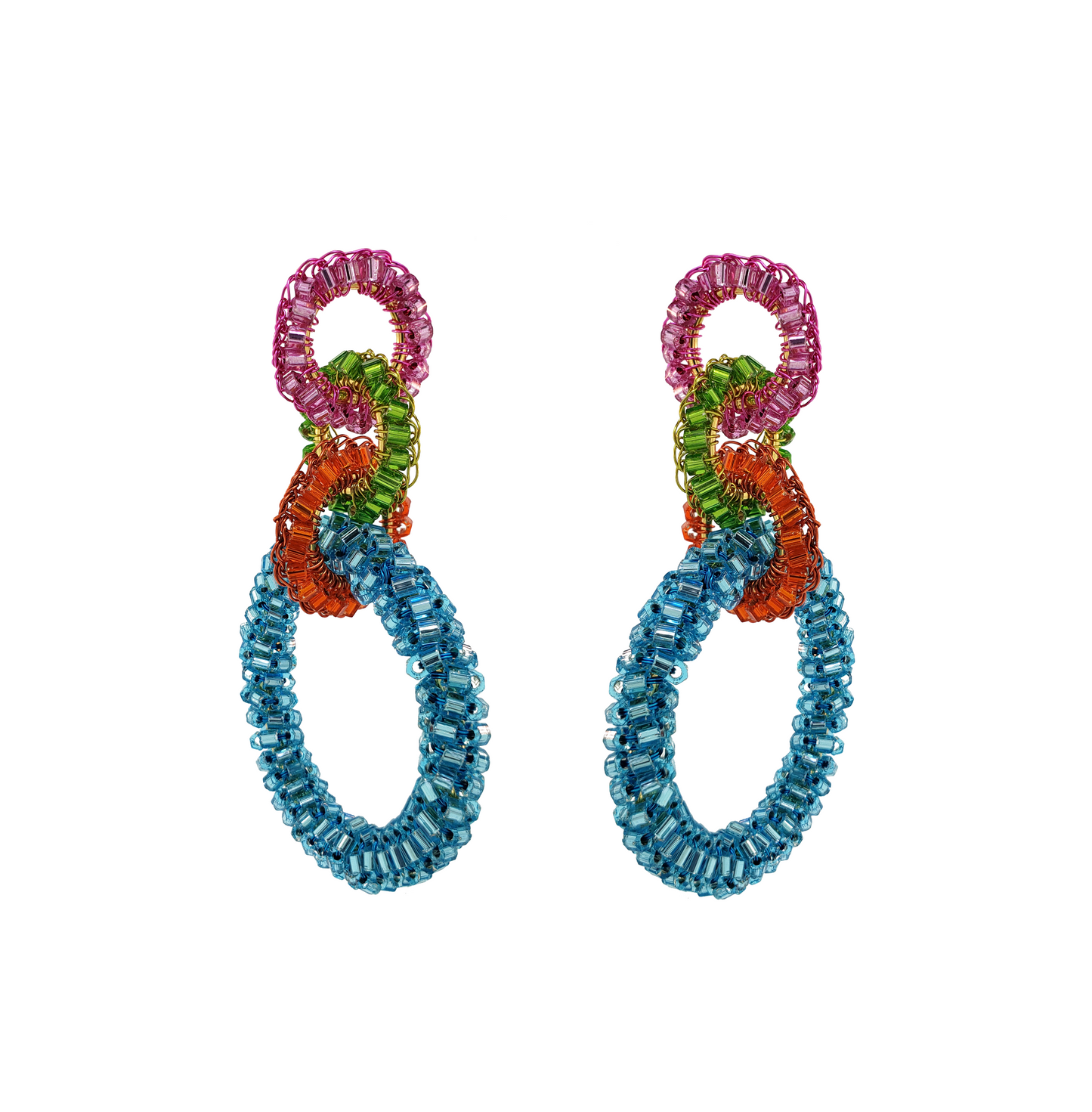 Brinco de Crochê Argolas Confetti