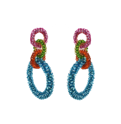 Brinco de Crochê Argolas Confetti