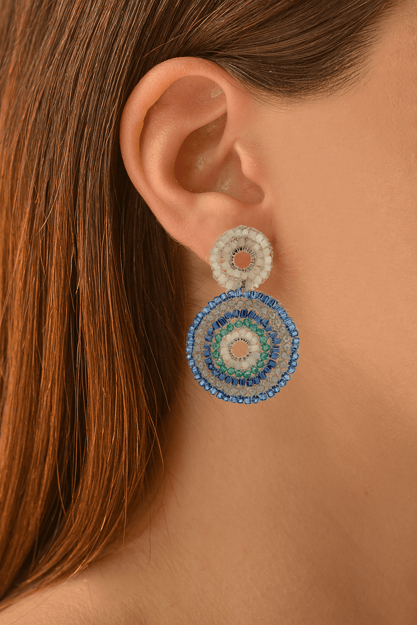 Brinco de Crochê Mandala Unique Caribbean