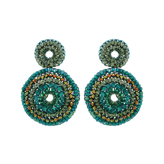 Brinco de Crochê Gia Duo Teal