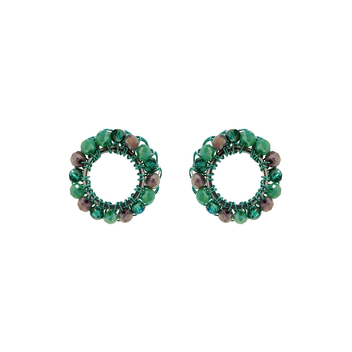 Brinco de Crochê Molly Aurora Lilás e Verde