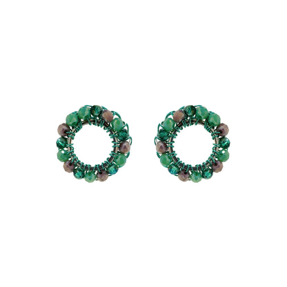 Brinco de Crochê Molly Aurora Lilás e Verde