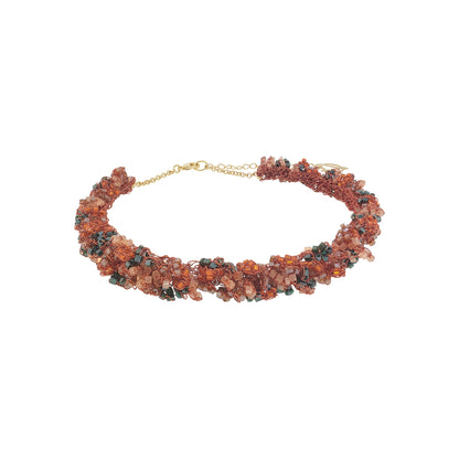 Colar de Crochê Fru-fru Laranja Mystic Forest