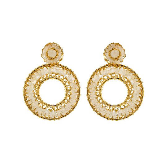 Brinco de Crochê Mandala Vazada Dourado Savage